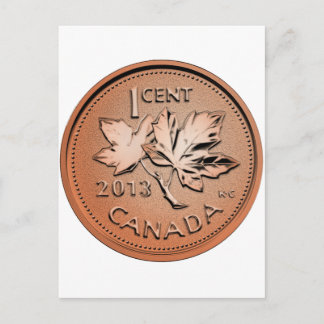2013 Canadian penny Postcard