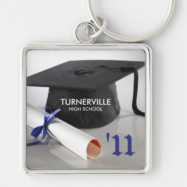 2013 Cap and Tassel Custom Graduation Keychain Gif (Front)