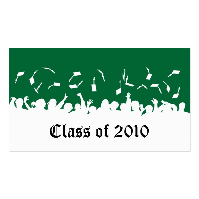 2013 Cap & Gown Graduation Status Card (green) Business Cards