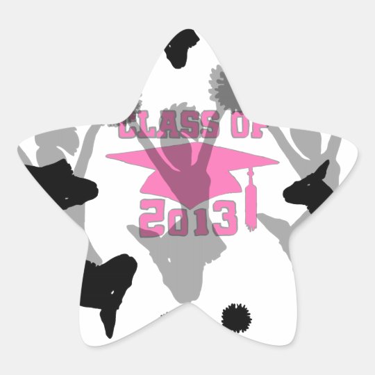 2013 Cheerleader graduation Pink Star Sticker
