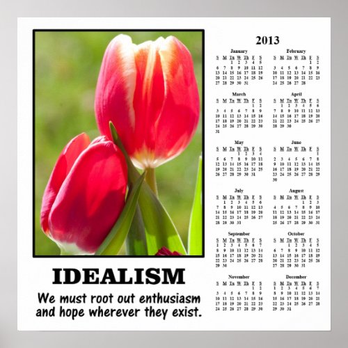 2013 Demotivational Calendar Root Out Idealism Poster