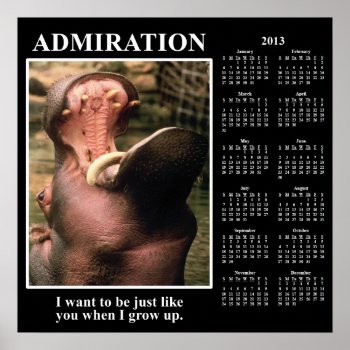 2013 Demotivational Wall Calendar: I Admire You Poster by disgruntled_genius at Zazzle