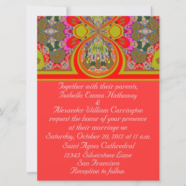 2013 Elegant Red Personalized Wedding Invitation (Front)