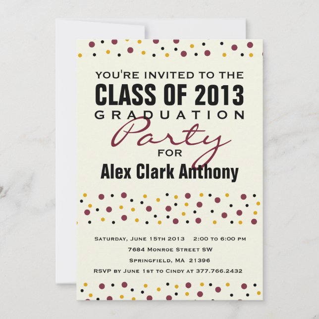 2013 Graduation Fun Party Invitation (Front)