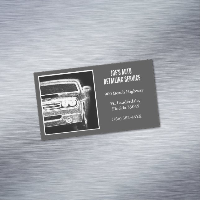  2013 Gray American Muscle Car Automotive Business Card Magnet (In Situ)