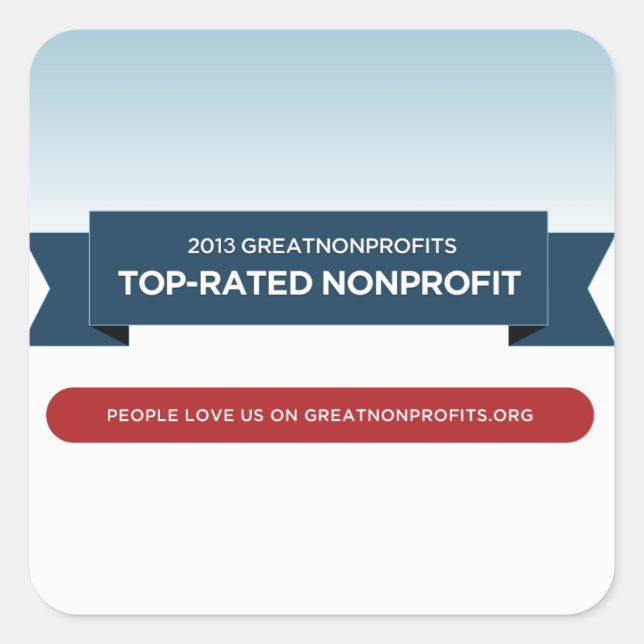 2013 GreatNonprofits Top-Rated Award Stickers (Front)