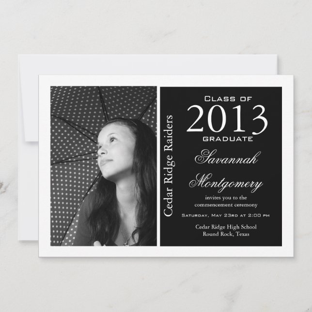 2013 High School Graduation Announcements Black (Front)