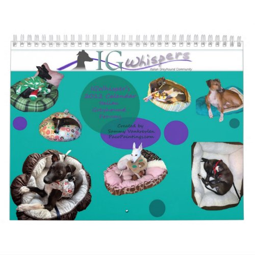 2013 IGWhispers Italian Greyhound Calendar 2