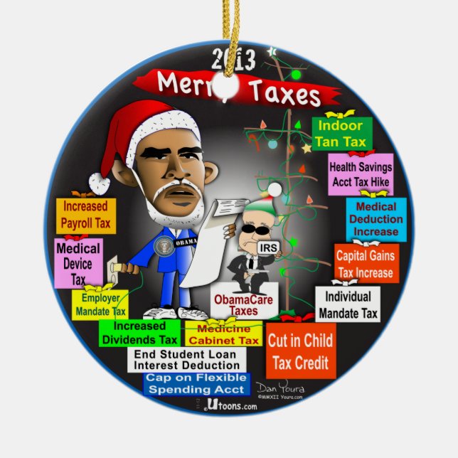 2013 Merry Taxes Ceramic Ornament (Front)