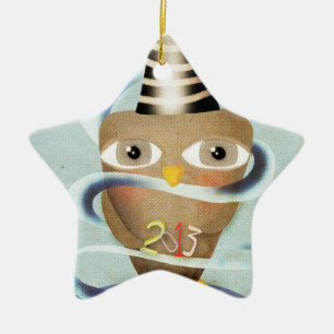 2013 Owl Ceramic Ornament