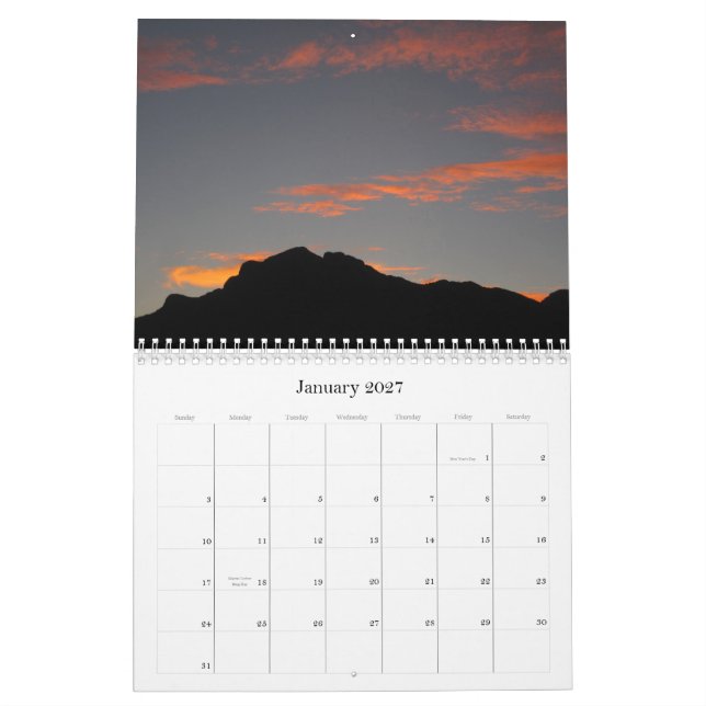 2013 Pusch Peak Sunrises Calendar (Jan 2027)