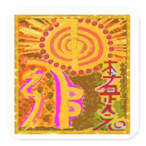2013 ver. REIKI Healing Symbols Square Sticker