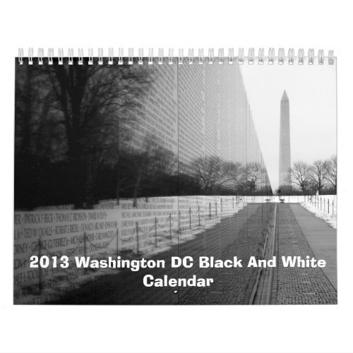 2013 Washington DC Black and White Calendar