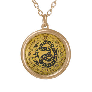 2013 Year of Snake Gold Plated Necklace