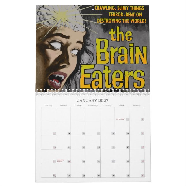 2013 zombie calendar (Jan 2027)