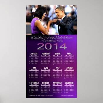 2014 Barack And Michelle Obama Fist Bump Calendar Poster by thebarackspot at Zazzle