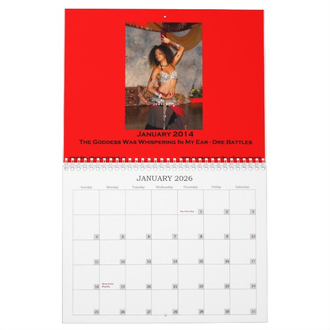 2014 Belly Dance Photo Calendar (Jan 2026)