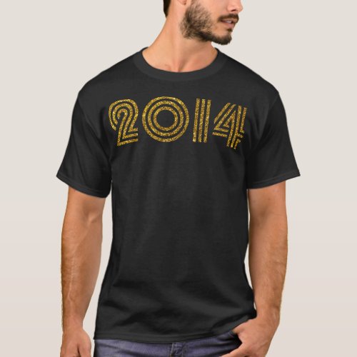 2014 Birth Year Glitter Effect T_Shirt