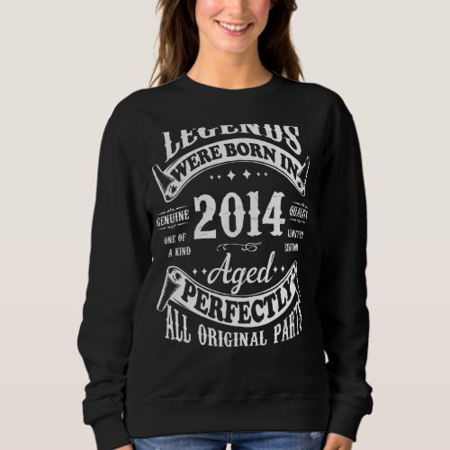 2014 Birthday  9 Years Old Girls Boys 9th Birthday Sweatshirt