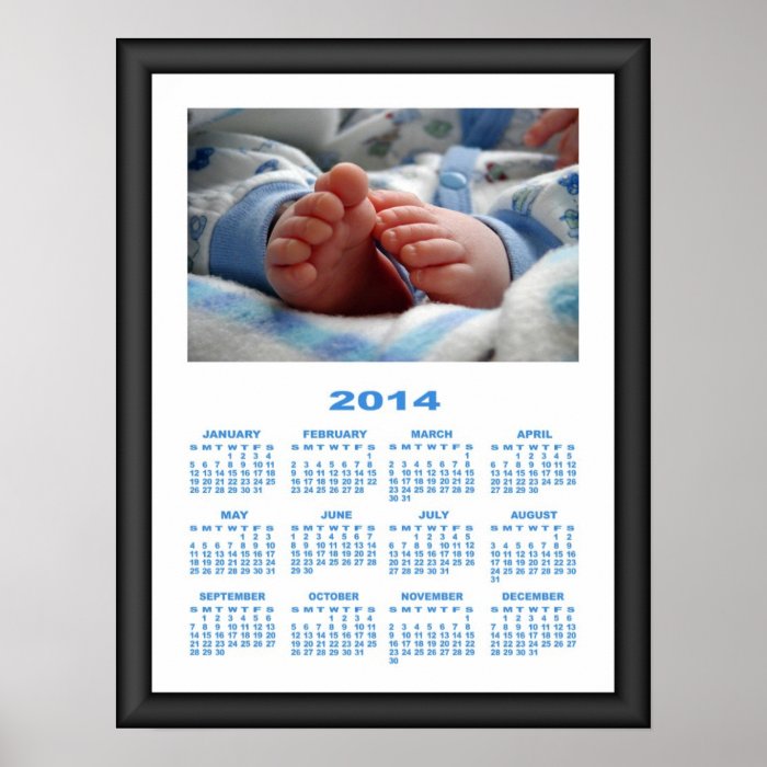 2014 Calendar (Framed) Cute Baby Feet Poster