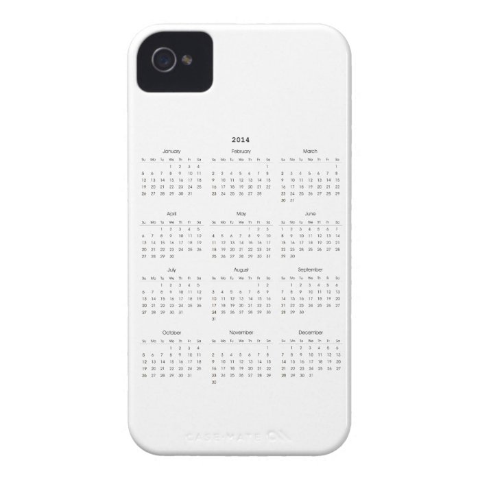 2014 Calendar Gifts Case Mate iPhone 4 Cases