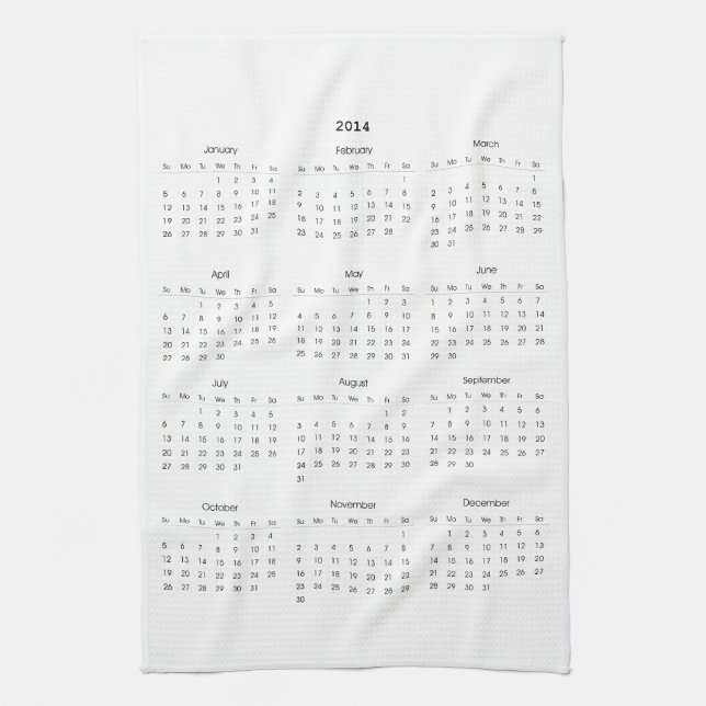 2014 Calendar Gifts Towel (Vertical)