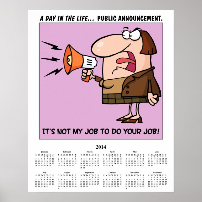 2014 Calendar Job Duties Poster (Front)