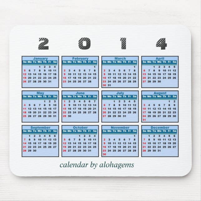 2014 Calendar Mousepad (Front)