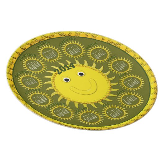 2014 Calendar Plate-Sunshine Face Melamine Plate (Right Side)