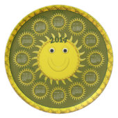 2014 Calendar Plate-Sunshine Face Melamine Plate (Front)