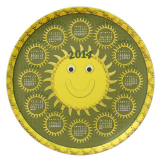 2014 Calendar Plate-Sunshine Face Melamine Plate
