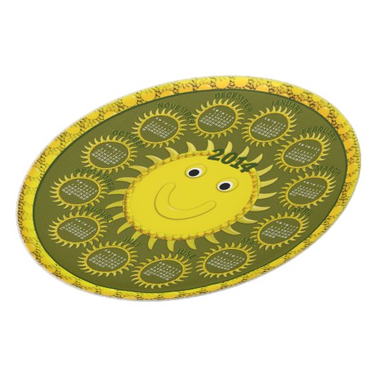 2014 Calendar Plate-Sunshine Face Melamine Plate (Left Side)