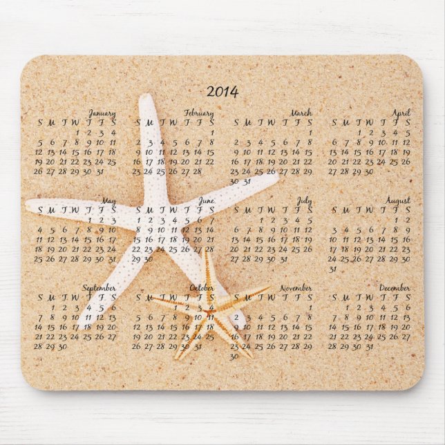2014 Calendar - Starfish Mousepad (Front)