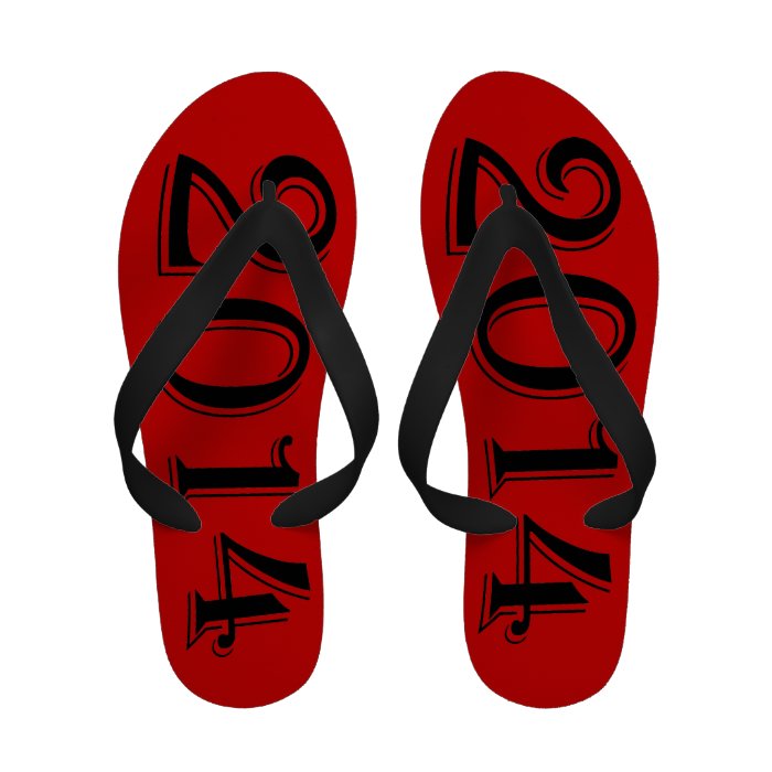 2014   Class of 2014 red Flip Flops