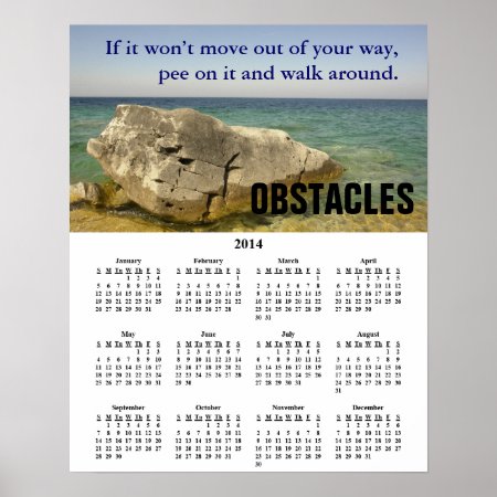 2014 Demotivational Calendar Obstacles Poster