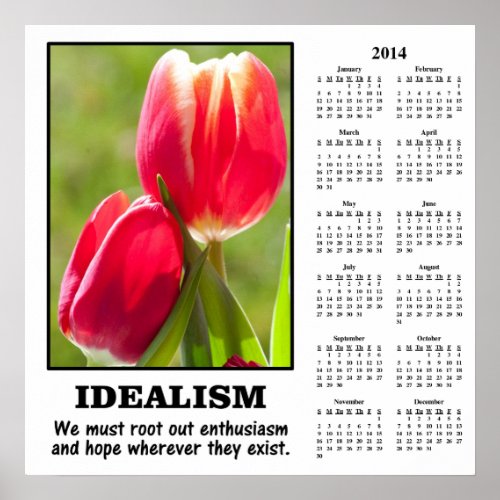 2014 Demotivational Calendar Root Out Idealism Poster