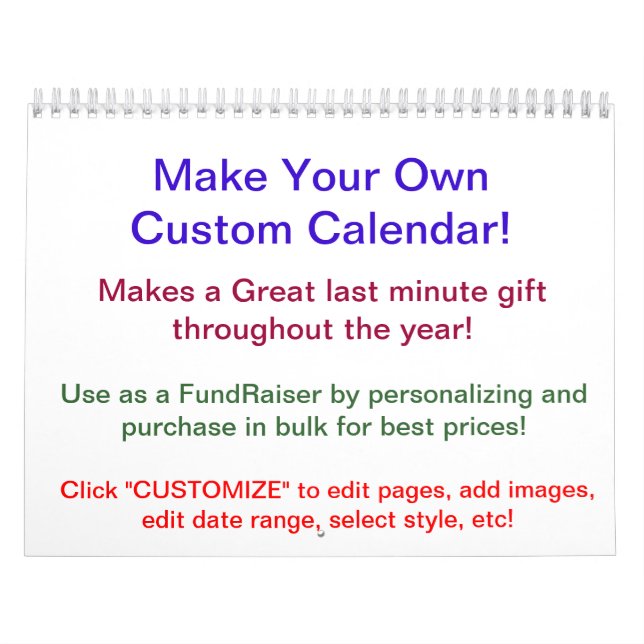2014 Design Your Own Calendar ~ Make Your Own! (Cover)