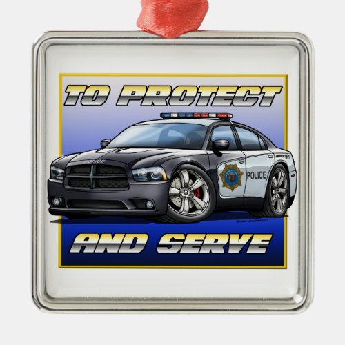 2014 Dodge Charger Police Car 1 Metal Ornament