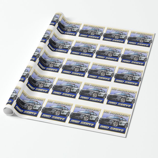 2014 Dodge Charger Police Car 1 Wrapping Paper (Unrolled)