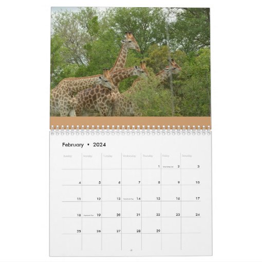 2014 Giraffe's love calendar | Zazzle