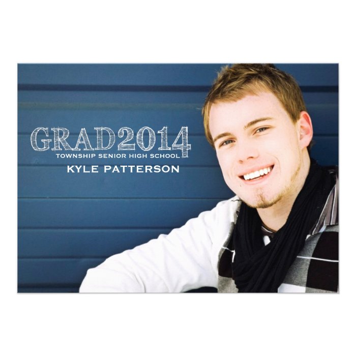 2014 Grad Guy Photo Graduation Party Invitation