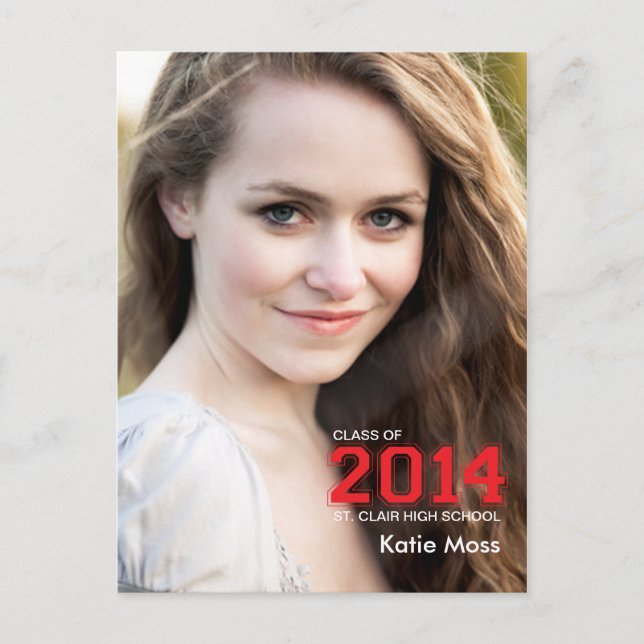 2014 Graduation Invitation Postcard  |  Red (Front)