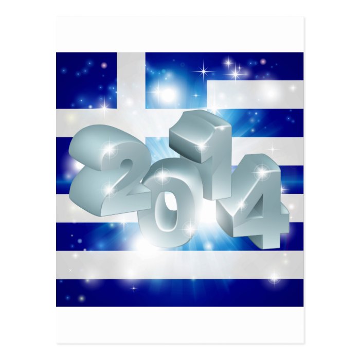 2014 Greek flag Postcard