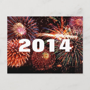 2014 Happy New Year's Fireworks Postcard