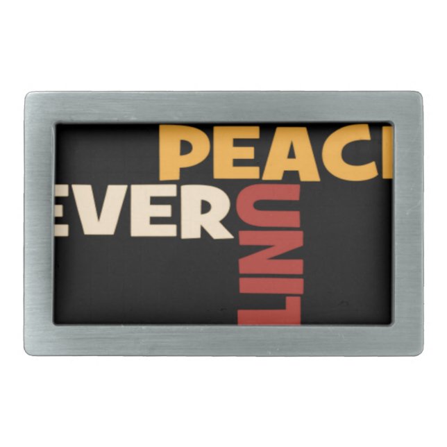2014 Love Rocks Peace Art Print Belt Buckle (Front)
