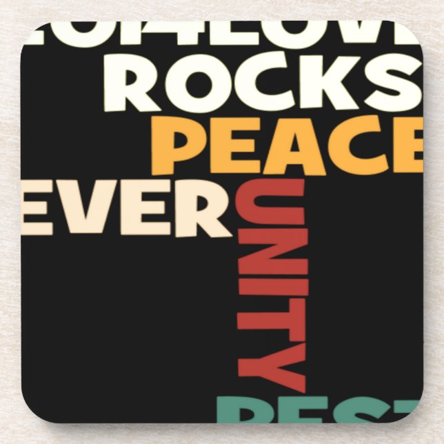 2014 Love Rocks Peace Art Print Beverage Coaster (Front)