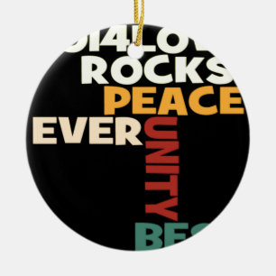2014 Love Rocks Peace Art Print Ceramic Ornament