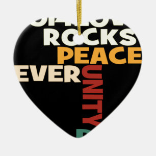2014 Love Rocks Peace Art Print Ceramic Ornament