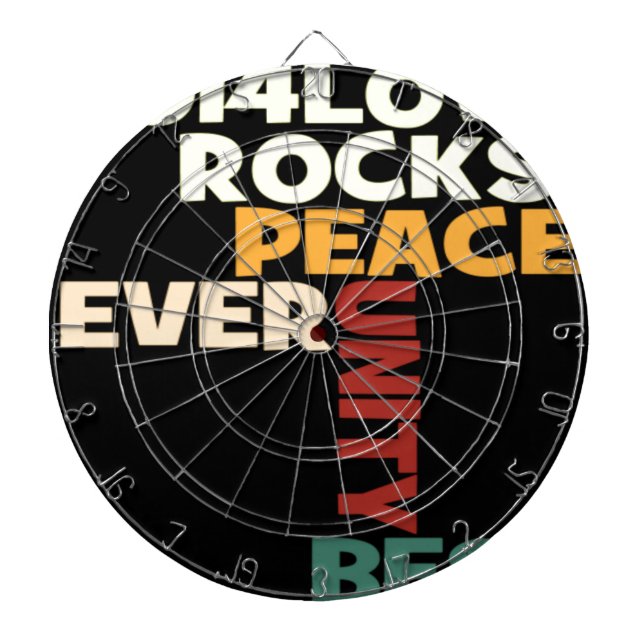 2014 Love Rocks Peace Art Print Dartboard (Front)