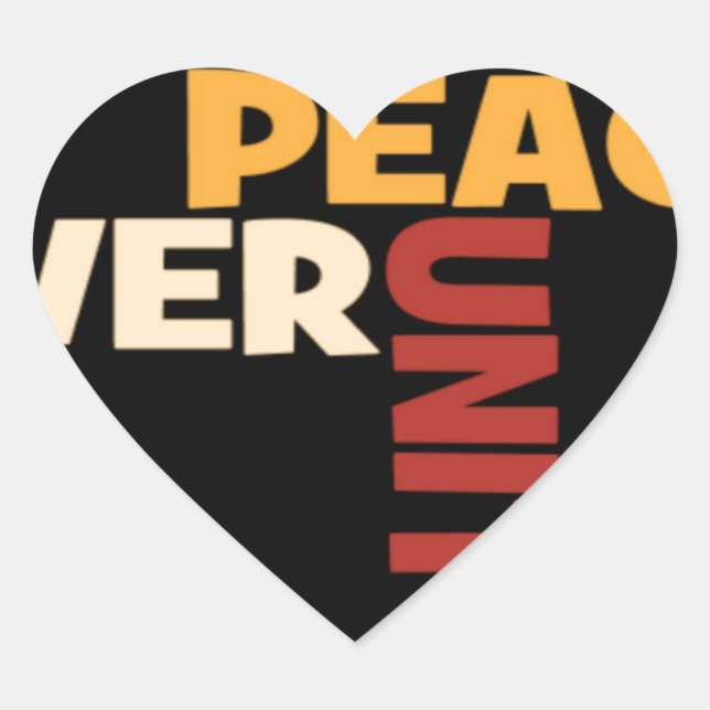 2014 Love Rocks Peace Art Print Heart Sticker (Front)